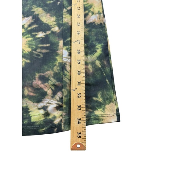 Topshop Dress Womens US 8 Medium Green Yellow Tie Dye Long Sleeve Mesh Sheer - Picture 5 of 6